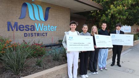 Members of the video contest winning teams recognized at the Mesa Water Board  meeting on May 22.